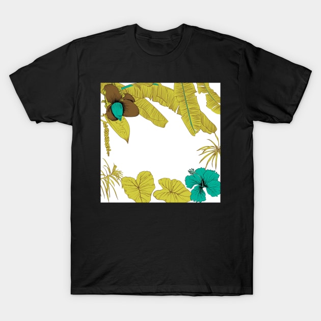 Seamless tropical pattern with banana palms T-Shirt by Olga Berlet